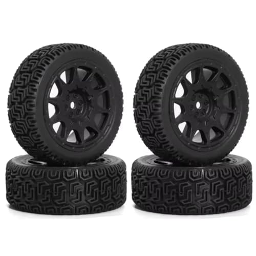 1/10 RC ホイール Amazon | ホイールタイヤ ゴムタイヤ ハブ付き4個 1/10スケール